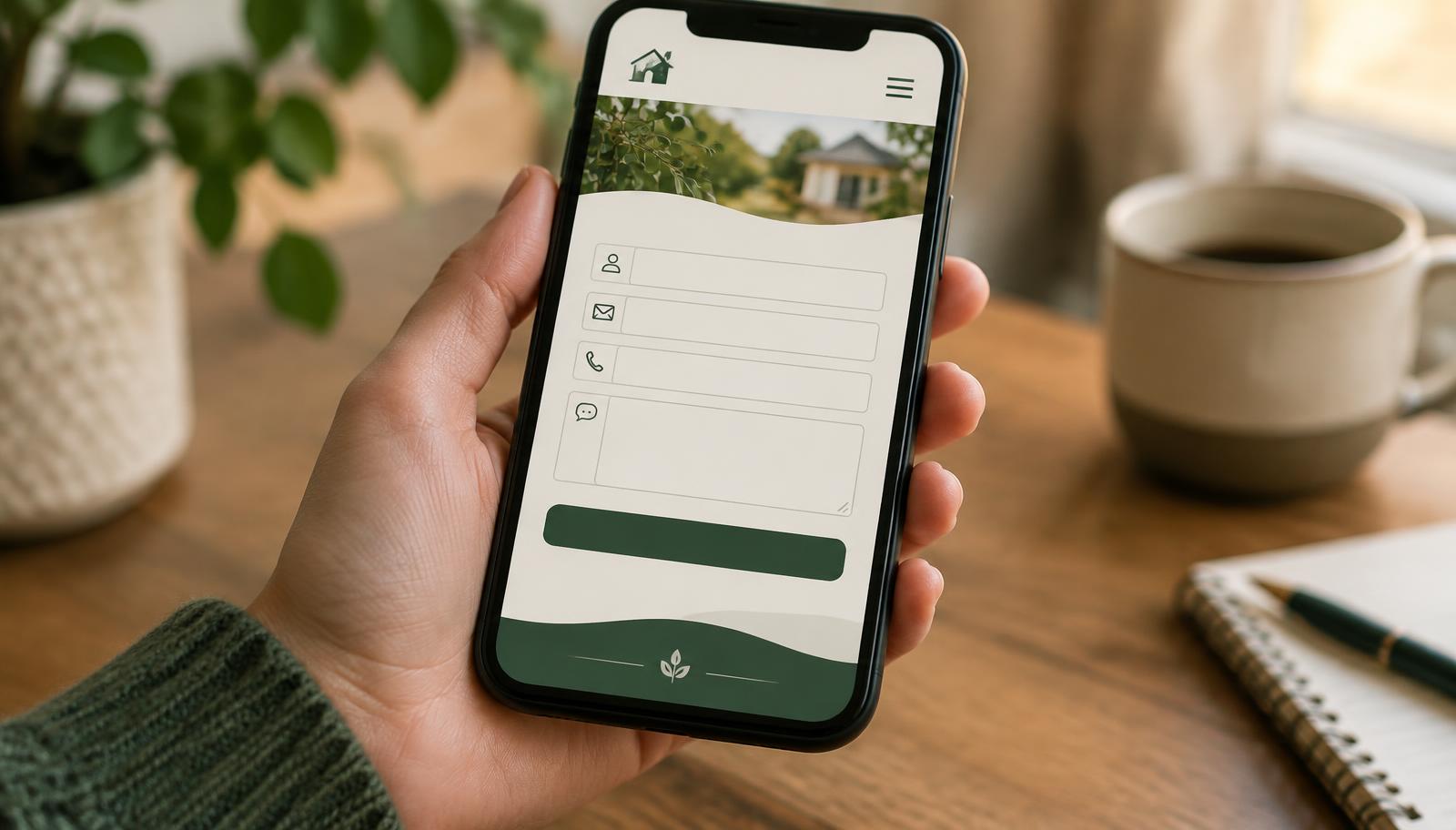 A clean, short contact form on a phone